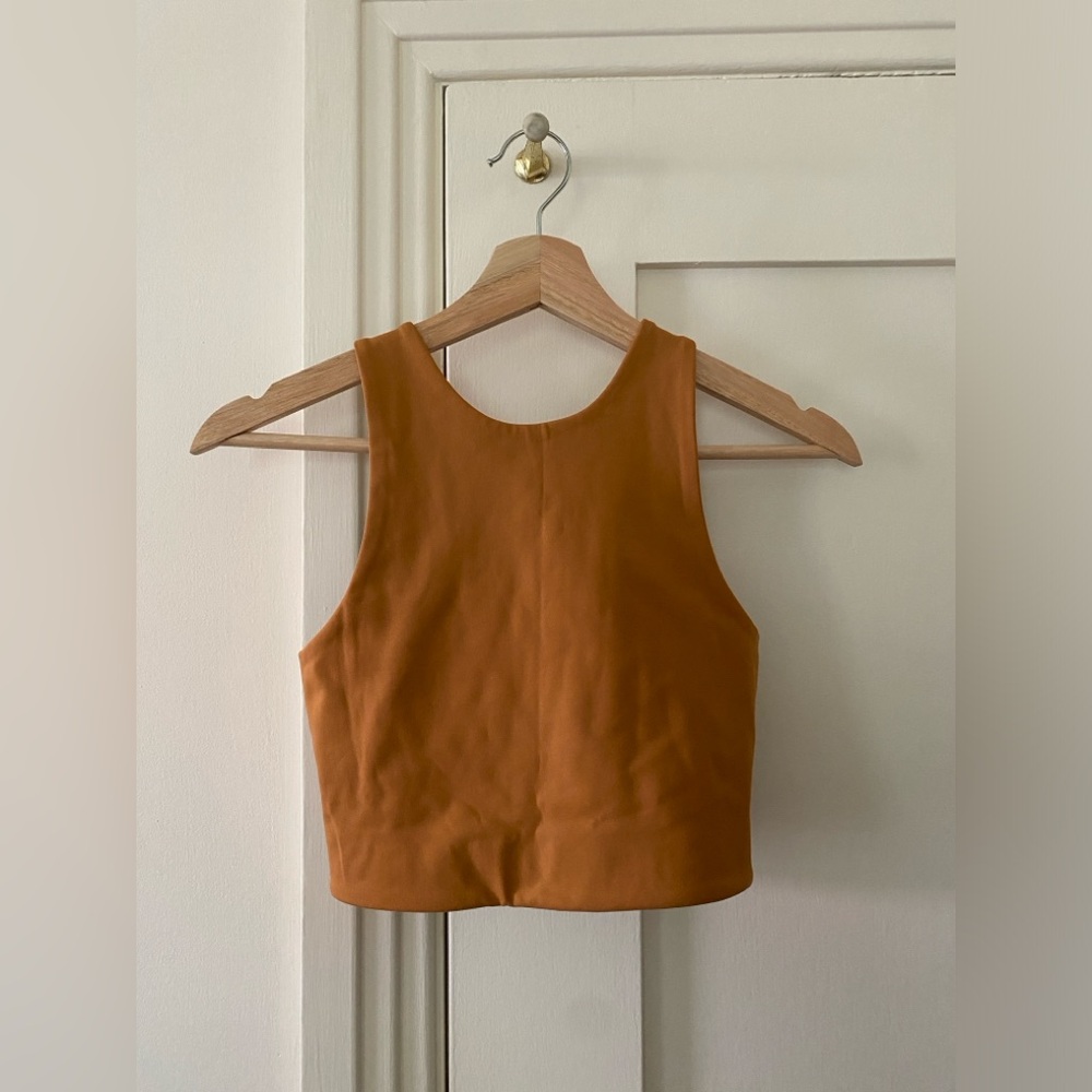 Girlfriend Collective | Dylan Tank Bra in Camel | Size XS